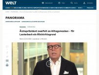 Bild zum Artikel: Ärztepräsident zweifelt an Alltagsmasken – für Lauterbach ein Rücktrittsgrund