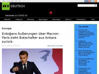 Bild zum Artikel: Erdoğans Äußerungen über Macron: Paris zieht Botschafter aus Ankara zurück