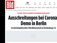 Bild zum Artikel: Teilnehmer OHNE MASKE - Ausschreitungen bei Corona-Demo in Berlin