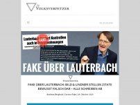 Bild zum Artikel: FAKE über Lauterbach: BILD & Lindner stellen Zitate bewusst falsch dar – alle schreiben ab