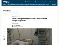 Bild zum Artikel: Zahl der verfügbaren Intensivbetten in Deutschland geringer als gedacht