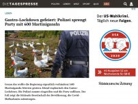 Bild zum Artikel: Gastro-Lockdown gefeiert: Polizei sprengt Party mit 600 Martinigansln