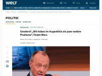 Bild zum Artikel: Gendern? „Wir haben im Augenblick ein paar andere Probleme“, findet Merz