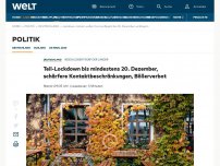 Bild zum Artikel: Teil-Lockdown bis mindestens 20. Dezember, schärfere Kontaktbeschränkungen, Böllerverbot