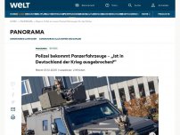 Bild zum Artikel: Polizei bekommt Panzerfahrzeuge – „Ist in Deutschland der Krieg ausgebrochen?“