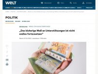 Bild zum Artikel: „Das bisherige Maß an Unterstützungen ist nicht endlos fortzusetzen“