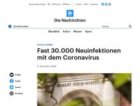 Bild zum Artikel: Corona-Zahlen - Fast 30.000 Neuinfektionen mit dem Coronavirus