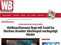 Bild zum Artikel: Weihnachtsmann liegt mit Covid im Sterben: Kranker Werbespot verängstigt Kinder