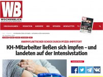 Bild zum Artikel: KH-Mitarbeiter ließen sich impfen – und landeten auf der Intensivstation