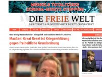 Bild zum Artikel: Maaßen: Great Reset ist Kriegserklärung gegen freiheitliche Grundordnung