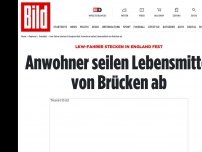 Bild zum Artikel: Lkw-Fahrer stecken in England fest - Anwohner seilen Lebensmittel von Brücken ab