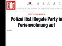 Bild zum Artikel: Trotz Corona-Verbots - Polizei löst illegale Party in Ferienwohnung auf