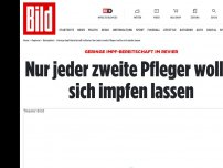 Bild zum Artikel: GERINGE IMPF-BEREITSCHAFT - Nur jeder zweite Pfleger wollte sich impfen lassen