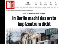 Bild zum Artikel: Ruhe am Berliner Impfzentrum - Pfleger werden kaum zum Impfen freigestellt