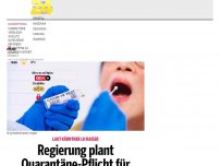 Bild zum Artikel: Regierung plant Quarantäne-Pflicht für Testverweigerer