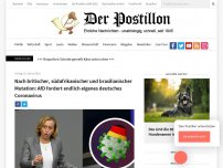 Bild zum Artikel: Nach britischer, südafrikanischer und brasilianischer Mutation: AfD fordert endlich eigenes deutsches Coronavirus