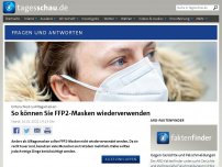 Bild zum Artikel: FAQ: So können FFP2-Masken wiederverwendet werden