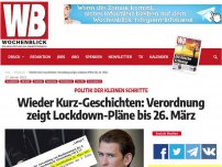 Bild zum Artikel: Wieder Kurz-Geschichten: Verordnung zeigt Lockdown-Pläne bis 26. März