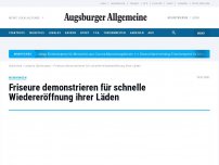 Bild zum Artikel: Friseure demonstrieren für schnelle Wiedereröffnung ihrer Läden