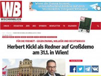 Bild zum Artikel: Herbert Kickl als Redner auf Großdemo am 31.1. in Wien!