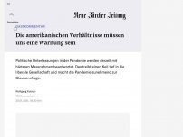 Bild zum Artikel: GASTKOMMENTAR - Die amerikanischen Verhältnisse müssen uns eine Warnung sein