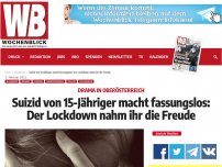 Bild zum Artikel: Suizid von 15-Jähriger macht fassungslos: Der Lockdown nahm ihr die Freude