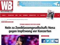 Bild zum Artikel: Nein zu Zweiklassengesellschaft: Nena gegen Impfzwang vor Konzerten