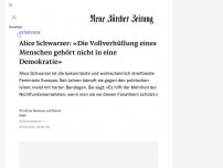 Bild zum Artikel: INTERVIEW - Alice Schwarzer: «Ganz egal, ob es drei oder dreitausend Burkaträgerinnen sind – schon eine ist zu viel»