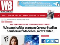 Bild zum Artikel: Phantomvirus? Chinesisches CDC gibt zu: „Das Virus wurde nicht isoliert“