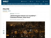 Bild zum Artikel: „Epidemiologisch müssten wir verschärfen“ – Lauterbach fürchtet „Turbo-Virus“