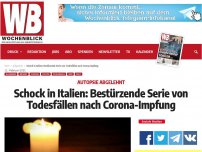 Bild zum Artikel: Schock in Italien: Bestürzende Serie von Todesfällen nach Corona-Impfung