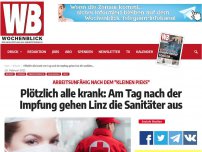 Bild zum Artikel: Plötzlich alle krank: Am Tag nach der Impfung gehen Linz die Sanitäter aus