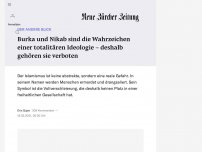 Bild zum Artikel: DER ANDERE BLICK - Burka und Nikab sind die Wahrzeichen einer totalitären Ideologie – deshalb gehören sie verboten