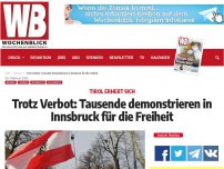 Bild zum Artikel: Trotz Verbot: Tausende demonstrieren in Innsbruck für die Freiheit