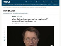 Bild zum Artikel: „Kann die Crackleiche nicht mal wer wegräumen?“ – Lauterbach liest Hass-Tweets vor