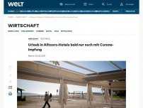 Bild zum Artikel: Urlaub in Alltours-Hotels bald nur noch mit Corona-Impfung