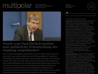 Bild zum Artikel: Wurde vom Paul-Ehrlich-Institut eine gefährliche Nebenwirkung der Impfung ausgeblendet?