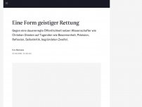 Bild zum Artikel: Eine Form geistiger Rettung