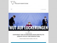 Bild zum Artikel: Euer Ernst? Der Lockerungen-Wahn der Politik vergisst die Wut der Vernünftigen