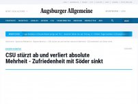 Bild zum Artikel: CSU stürzt ab und verliert absolute Mehrheit - Zufriedenheit mit Söder sinkt