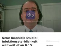 Bild zum Artikel: Neue Ioannidis Studie: Infektionssterblichkeit weltweit etwa 0,15 Prozent