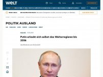 Bild zum Artikel: Putin erlaubt sich selbst das Weiterregieren bis 2036