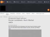 Bild zum Artikel: Kurzer Lockdown: Merkel nun auch dafür