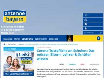 Bild zum Artikel: Corona-Testpflicht an Schulen: Das müssen Eltern, Lehrer & Schüler wissen