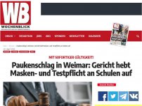 Bild zum Artikel: Paukenschlag in Weimar: Gericht hebt Masken- und Testpflicht an Schulen auf