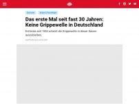 Bild zum Artikel: Das erste Mal seit fast 30 Jahren: Keine Grippewelle in Deutschland