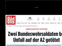 Bild zum Artikel: A2 - Zwei Bundeswehrsoldaten bei Unfall getötet