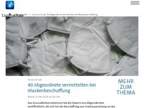 Bild zum Artikel: 40 Abgeordnete vermittelten bei Maskenbeschaffung