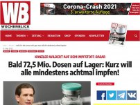 Bild zum Artikel: Bald 72,5 Mio. Dosen auf Lager: Kurz will alle mindestens achtmal impfen!