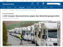 Bild zum Artikel: 1.200 Camper demonstrieren gegen das Beherbergungsverbot